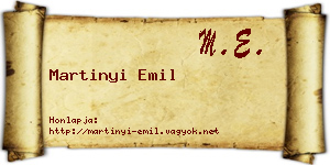 Martinyi Emil névjegykártya