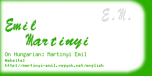 emil martinyi business card